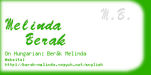 melinda berak business card